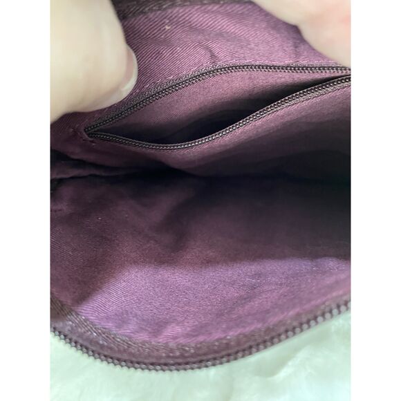 Fossil Burgundy Small Crossbody/Shoulder Strap Brass HardwareOutside PocketBag - Picture 3 of 7